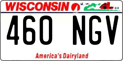 WI license plate 460NGV