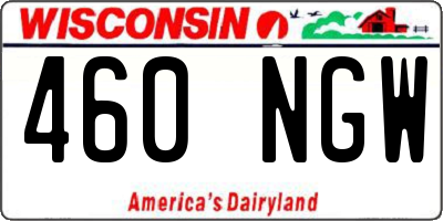 WI license plate 460NGW