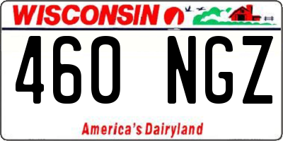 WI license plate 460NGZ