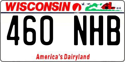 WI license plate 460NHB