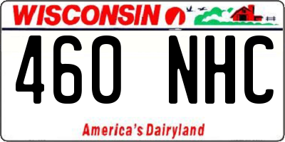WI license plate 460NHC