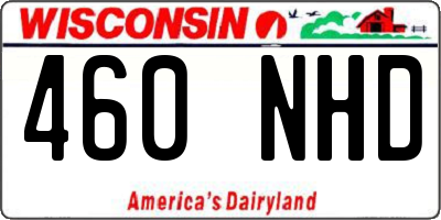 WI license plate 460NHD