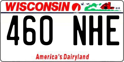 WI license plate 460NHE