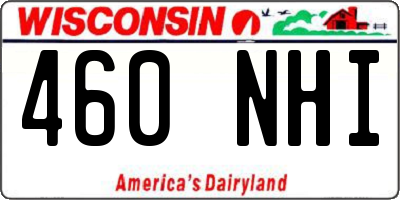 WI license plate 460NHI