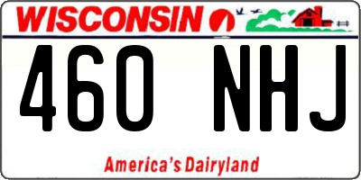 WI license plate 460NHJ