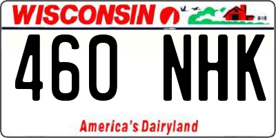 WI license plate 460NHK