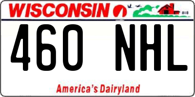 WI license plate 460NHL