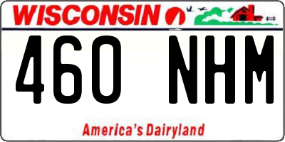 WI license plate 460NHM