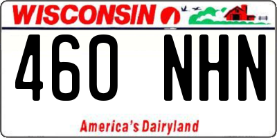 WI license plate 460NHN