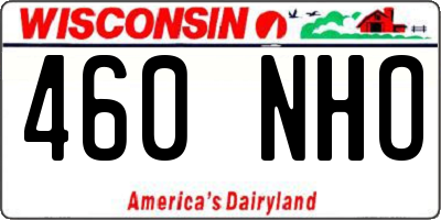 WI license plate 460NHO