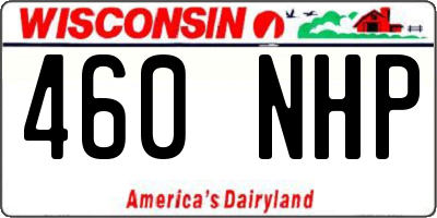 WI license plate 460NHP