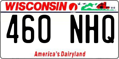 WI license plate 460NHQ