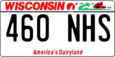 WI license plate 460NHS