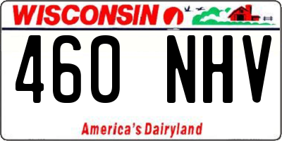WI license plate 460NHV