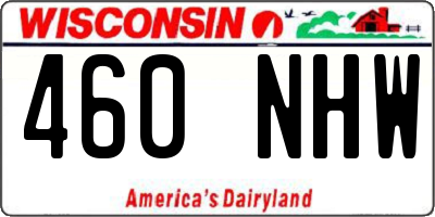 WI license plate 460NHW
