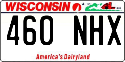 WI license plate 460NHX