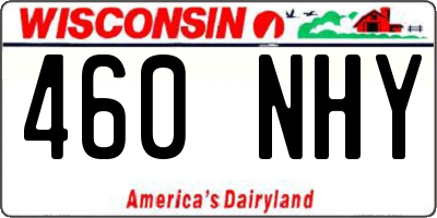 WI license plate 460NHY