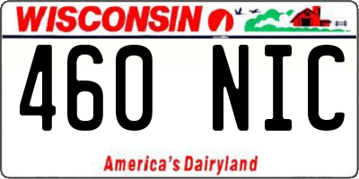 WI license plate 460NIC