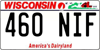 WI license plate 460NIF