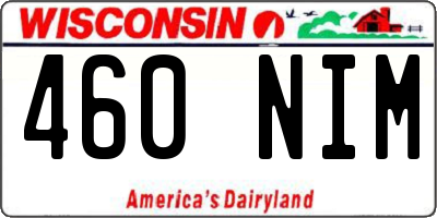 WI license plate 460NIM