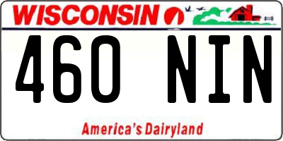 WI license plate 460NIN