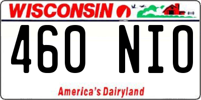 WI license plate 460NIO