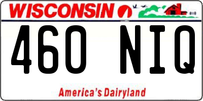 WI license plate 460NIQ