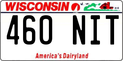 WI license plate 460NIT