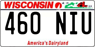 WI license plate 460NIU