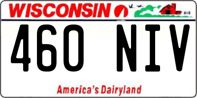 WI license plate 460NIV