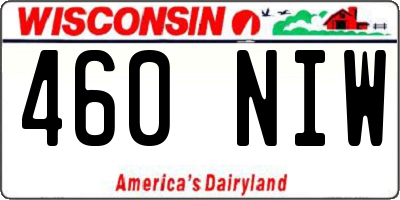 WI license plate 460NIW