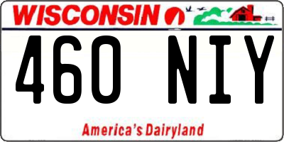 WI license plate 460NIY