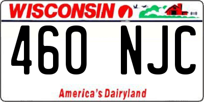 WI license plate 460NJC