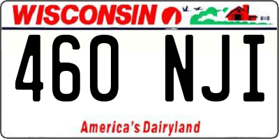 WI license plate 460NJI