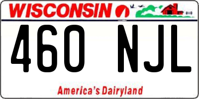 WI license plate 460NJL