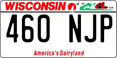 WI license plate 460NJP