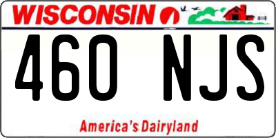 WI license plate 460NJS