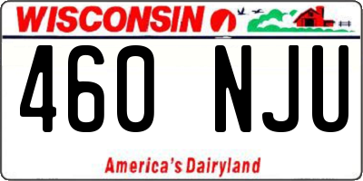 WI license plate 460NJU