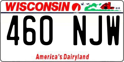 WI license plate 460NJW