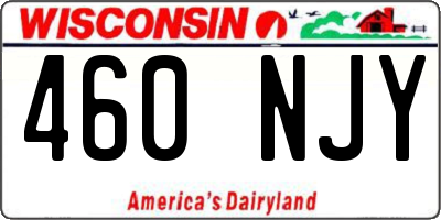 WI license plate 460NJY