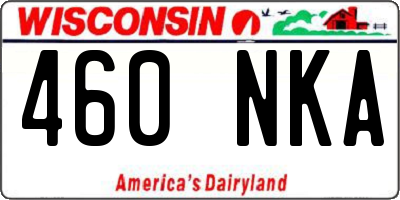 WI license plate 460NKA