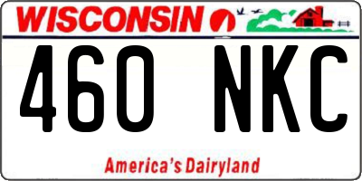 WI license plate 460NKC