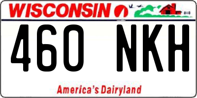 WI license plate 460NKH