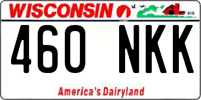 WI license plate 460NKK