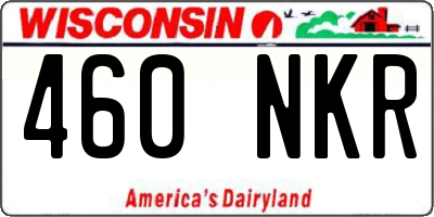 WI license plate 460NKR