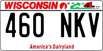 WI license plate 460NKV
