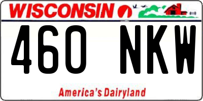 WI license plate 460NKW