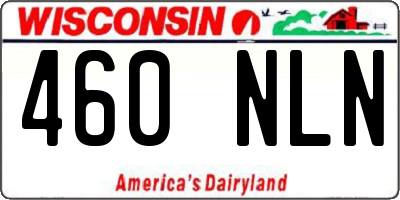 WI license plate 460NLN