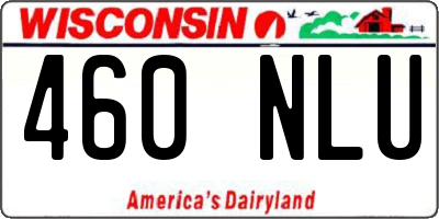 WI license plate 460NLU