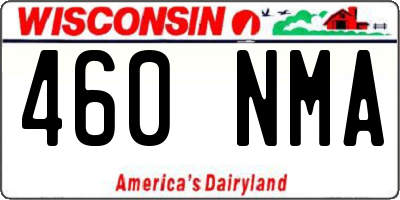 WI license plate 460NMA